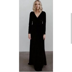 Baltic Born Elegant Black Velvet Maxi Dress